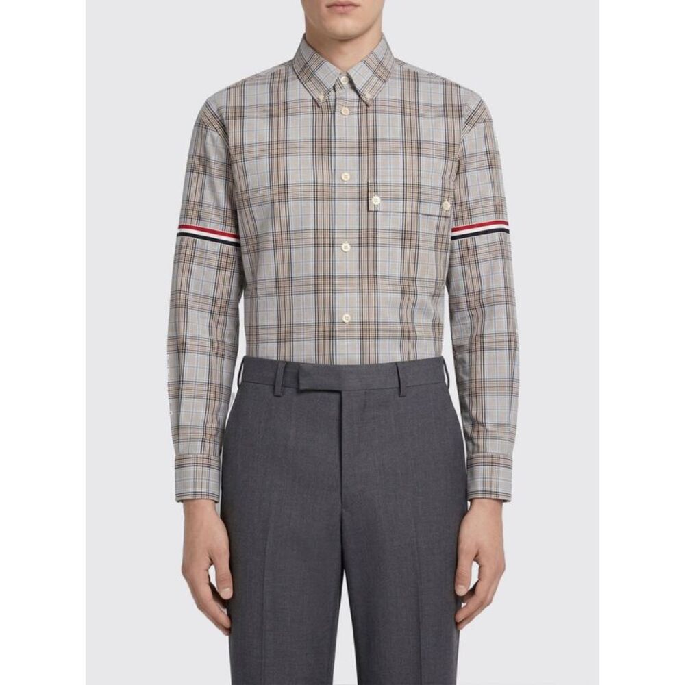 Thom Browne Men Thom Browne Tartan Cotton Shirt